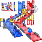 73 piezas de azulejos magnéticos Marble Run para niños, pista de carreras de