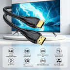 Cables HDMI de 75 pies de largo, 4K60Hz, cable HDMI 4K de alta velocidad con conectores chapados en oro, compatible con PlayStation Arc PS3 PS4 PC HDTV