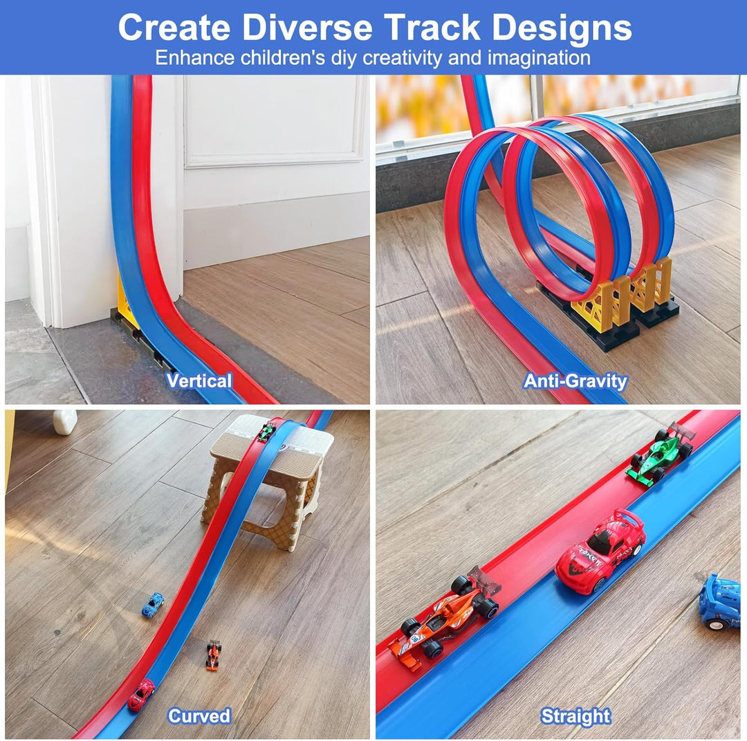 Pista de carreras flexible para niños juguete con ventosas