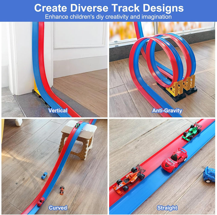 Pista de carreras flexible para niños juguete con ventosas