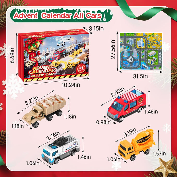 Calendario de Adviento de aleación de juguetes de coche
