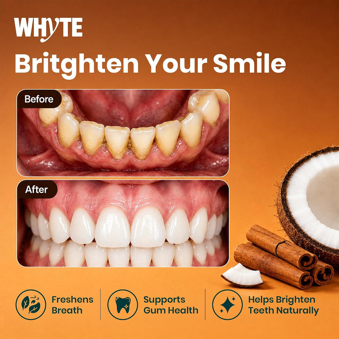 Whyte Enjuague bucal orgánico con aceite de coco para el mal alient...