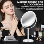 MIYADIVA Espejo de maquillaje, espejo de aumento 30X para escritorio, espejo de mesa 1X/30X con soporte, espejo de tocador de doble cara, espejo de maquillaje de viaje con aumento, espejos de escritorio para el hogar y la oficina de 8 pulgadas