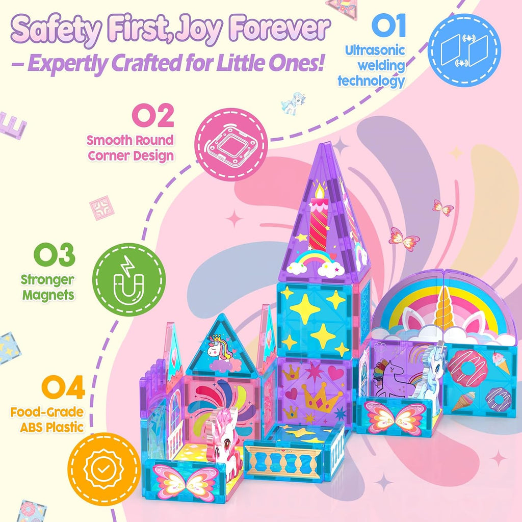 Unicorn Toys - Bloques de construcción magnéticos para niñas