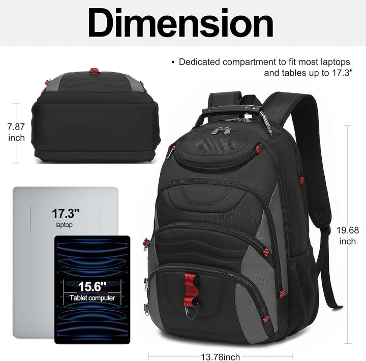 Mochila para laptop Boavan para hombres (Negro, 15.6), Negro y gris...