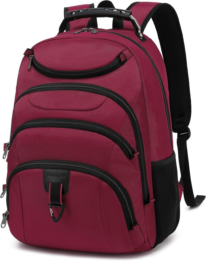Mochila para laptop Boavan para hombres (Negro, 15.6 pulgadas), Roj...
