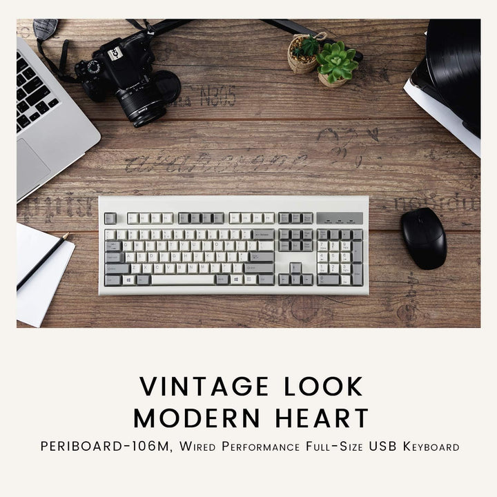 Perixx PERIBOARD-106M, teclado USB de tamaño completo con cable de...
