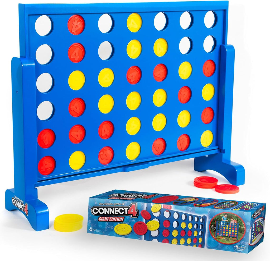 EastPoint Giant Wood Connect 4 Jumbo Yard Game, 42 piezas, bolsa de