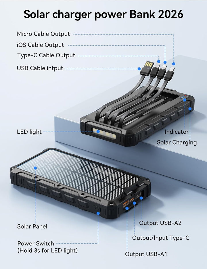 Cargador solar-banco de energía \u2013 Cargador de batería solar de...