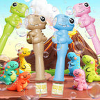 Paquete de 4 varitas automáticas de burbujas para niños, máquina de burbujas de dinosaurio con batería recargable, juguetes para interiores y exteriores, para niños y niñas de 3 a 8 años