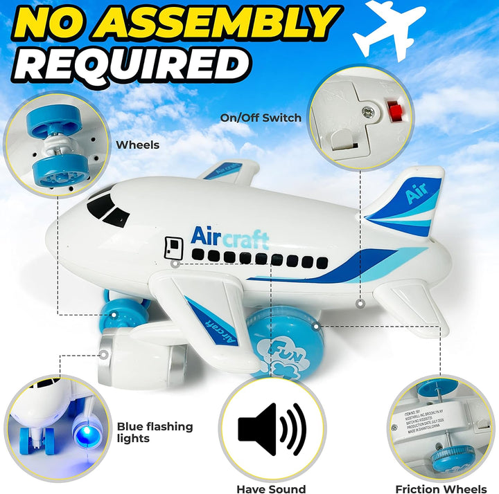 KIDSTHRILL Juguete de avión para niños y niñas. Juego de tres avion...