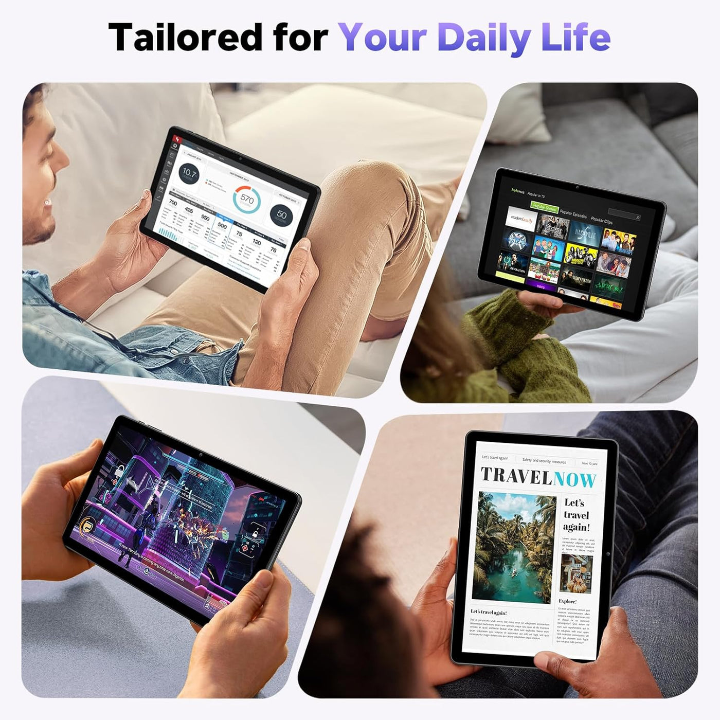 MENTUME Tablet de 10 pulgadas, tabletas para juegos Android 15, Oct...