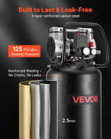 VEVOR Compresor de aire de 14 galones, 2HP 4.3 SCFM a 90PSI, tanque...