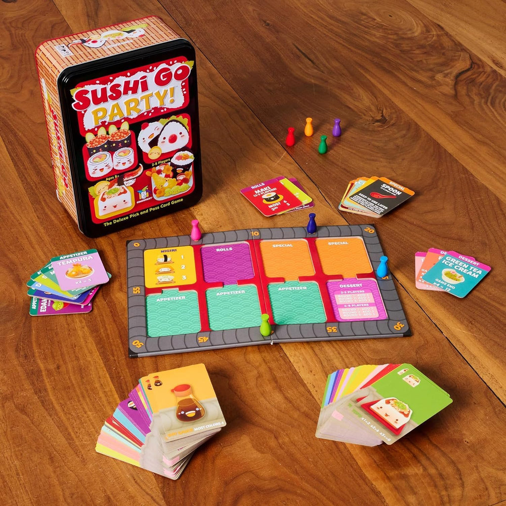 Sushi Go Party! - El juego de cartas deluxe de seleccionar y pasar de Gamewright, multicolor