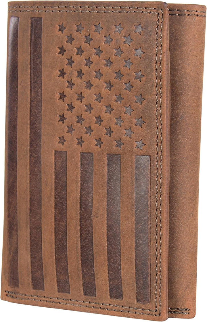 Cartera trifold de cuero ASAD para todos los días con ventana para...