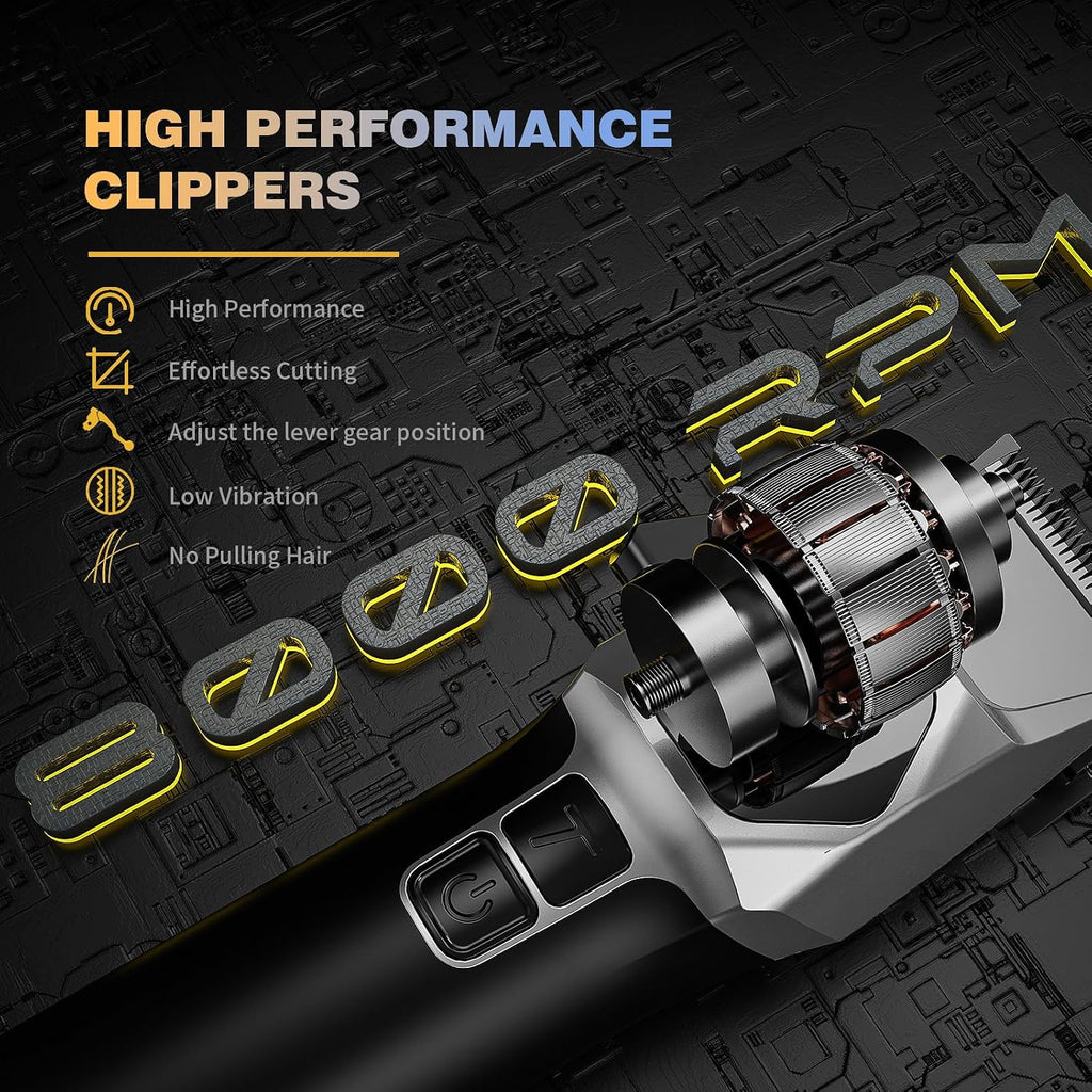 ANGFAN - Cortapelos para hombre, 8000 rpm, motor sin escobillas, cuchillas de acero 440C
