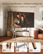 Soporte de TV con caballete de 4 patas para televisores de 49 a 86