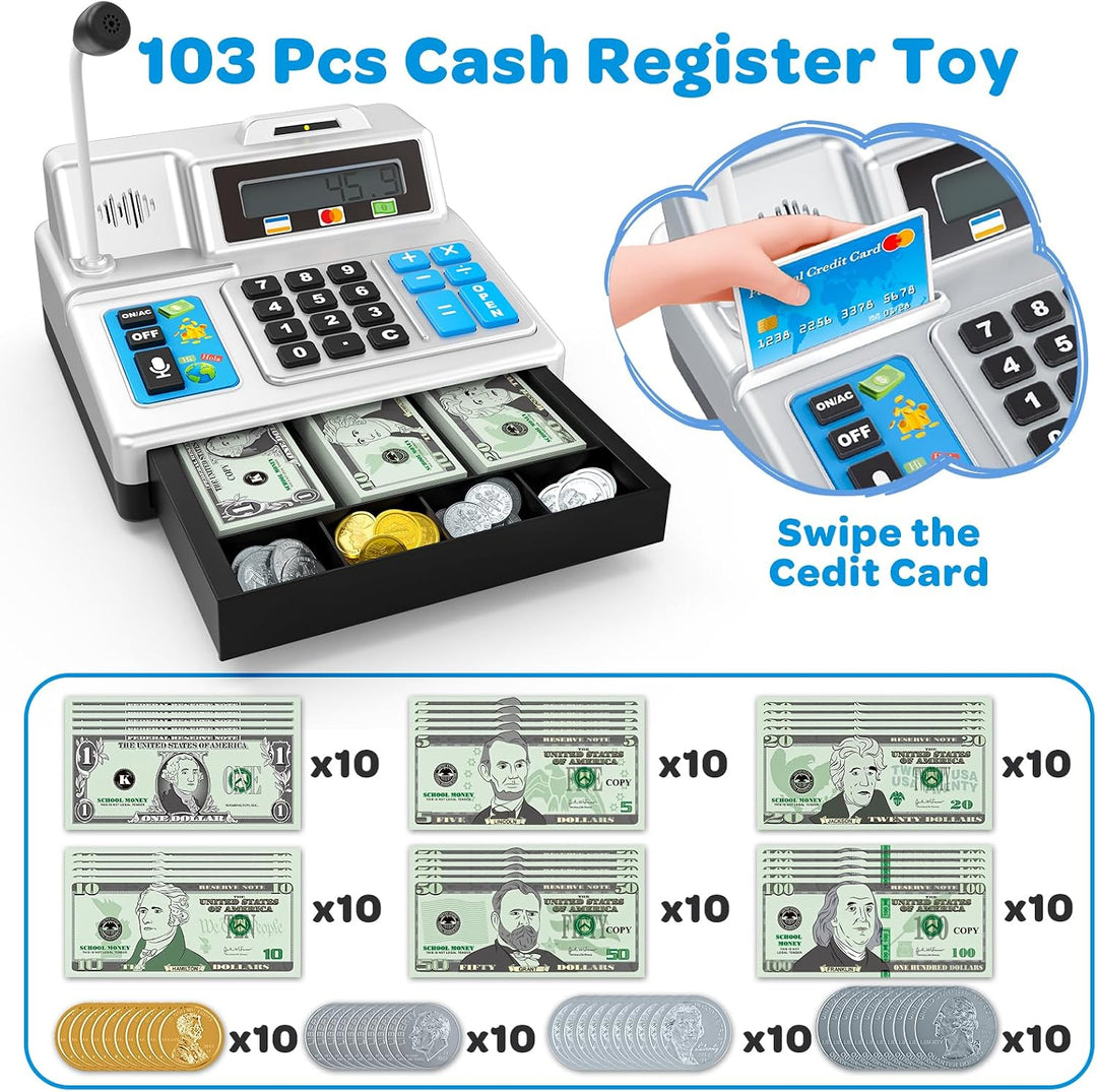 Calculadora de caja registradora \u2013 Caja registradora de juguet...