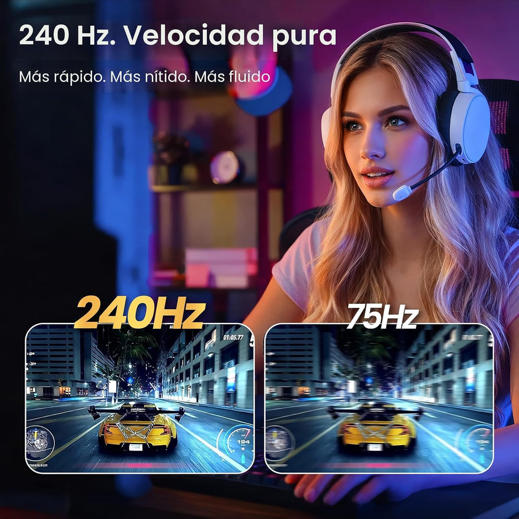 CRUA Monitor curvo para juegos de 34 pulgadas, 240 Hz WQHD 3440 x 1...