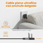 TESSAN - Cable de extensión de 5 pies, regleta de alimentación con protección contra sobretensiones 900J, color negro