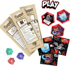 Dungeons & Dragons Questers Figuras de criatura, paquete de 3, figuras coleccionables de juguete de fantasía de D&D, pequeño cubo gelatinoso, Wyrmling plateado y cofre del tesoro mímico
