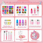 Kit de maquillaje de 59 piezas para niña, estuche de maquillaje lavable
