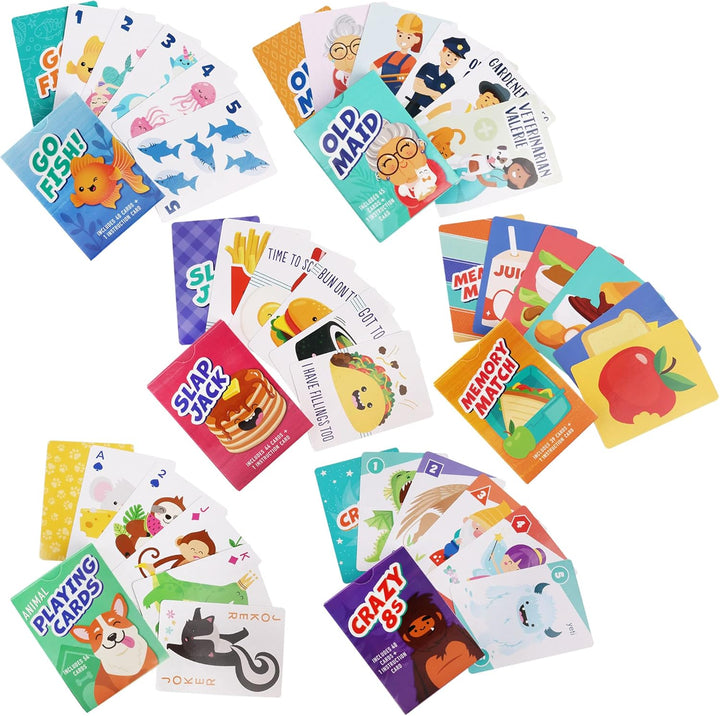 Juegos de Cartas LotFancy para Niños 6 Barajas Pesca Loca