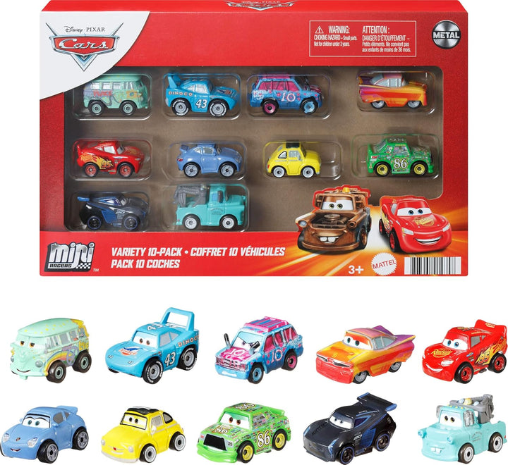 Mattel Disney and Pixar Cars Mini Racers paquete de 10