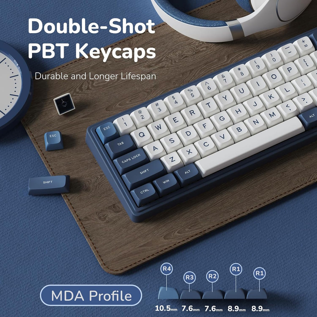 RK ROYAL KLUDGE R65 Teclado para juegos con cable con perilla de vo...