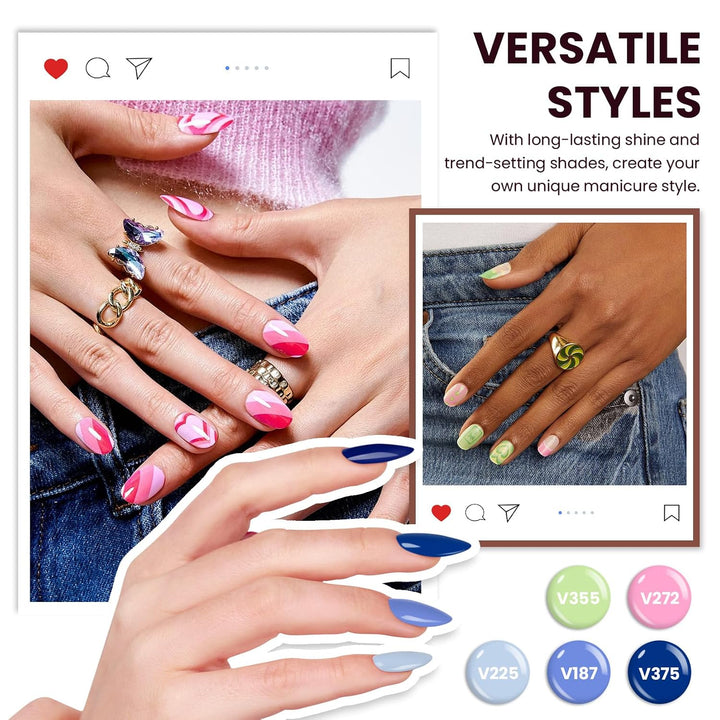 VANREESA Kit de esmalte de uñas de gel con luz UV, 53 piezas, juego...