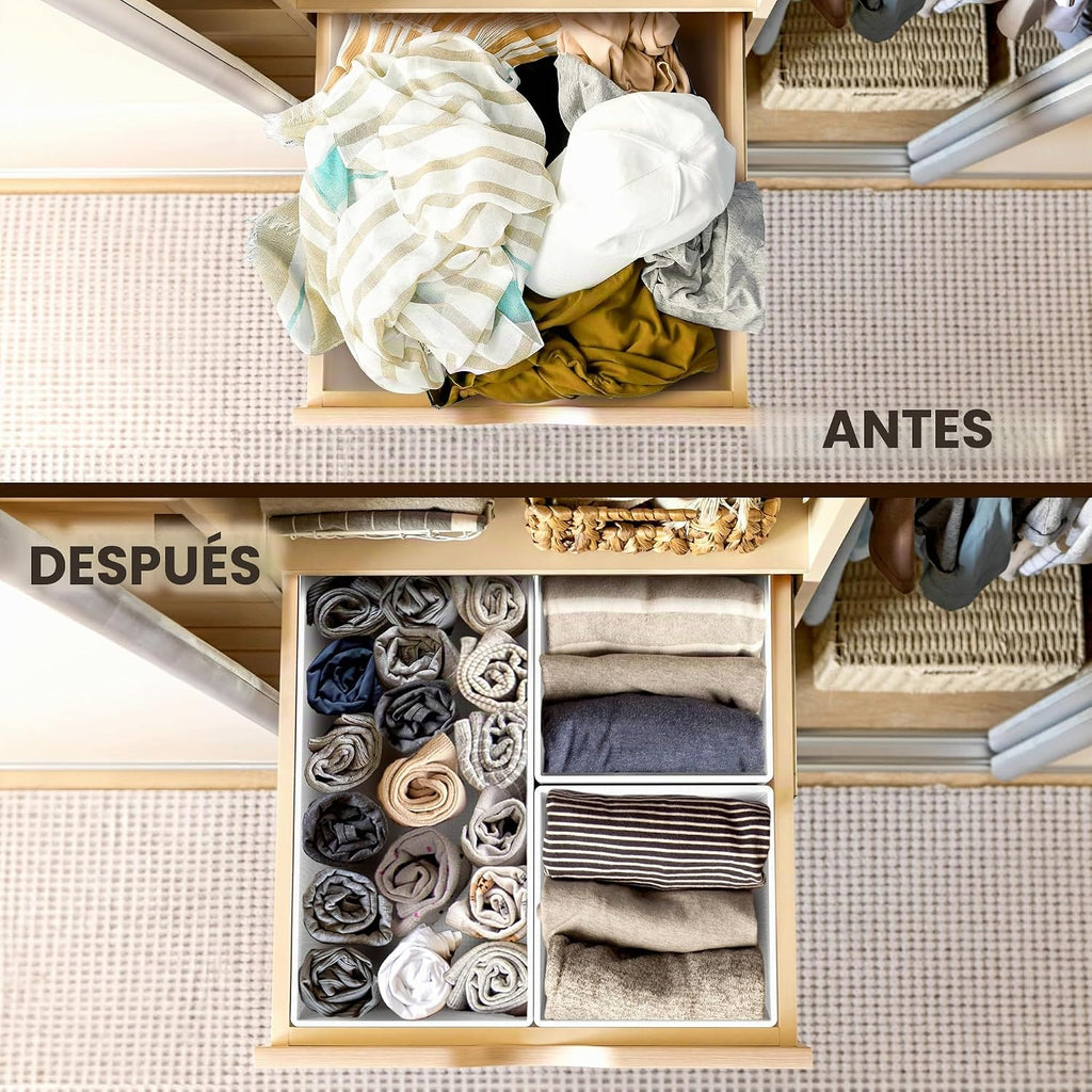 Simple Houseware Organizador plegable para cajones y contenedor para almacenar, juego de 12, gris