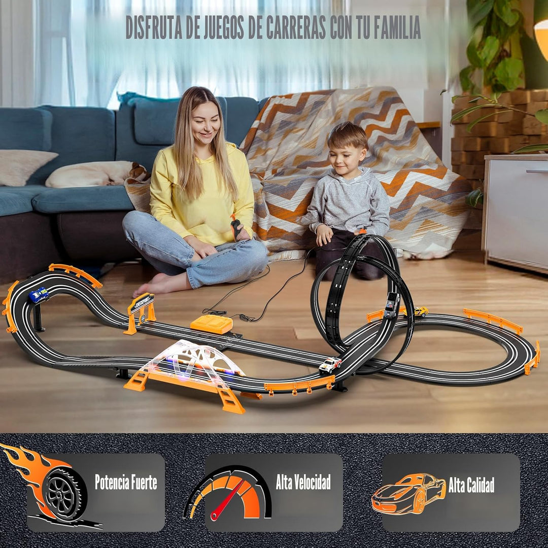 Juegos de Pistas de Carreras de Coches con Ranuras con 4 Coches de...