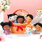 HyDren - 10 muñecos de peluche multiculturales con canasta