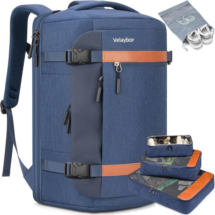 Velaybor Mochila de viaje de 42L con 4 cubos de embalaje, bolsa de...