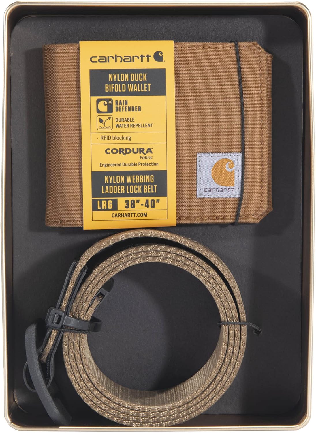 Paquete de regalo de cinturón y billetera Carhartt para hombre A0005780, Grande