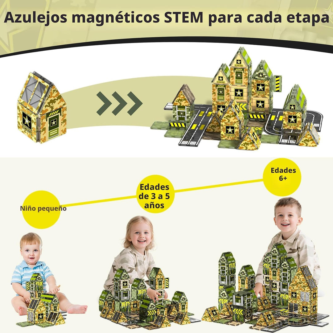 GobiDex Juguetes magnéticos del ejército, bloques de construcción m...