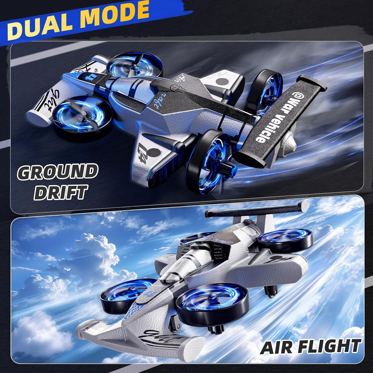 Avión de control remoto para niños, 2 en 1, avión RC Stunt RC Drift, avión de espuma para interiores y exteriores con carreras, trucos, juguetes de regalo para niños, niñas y adultos de 8, 9