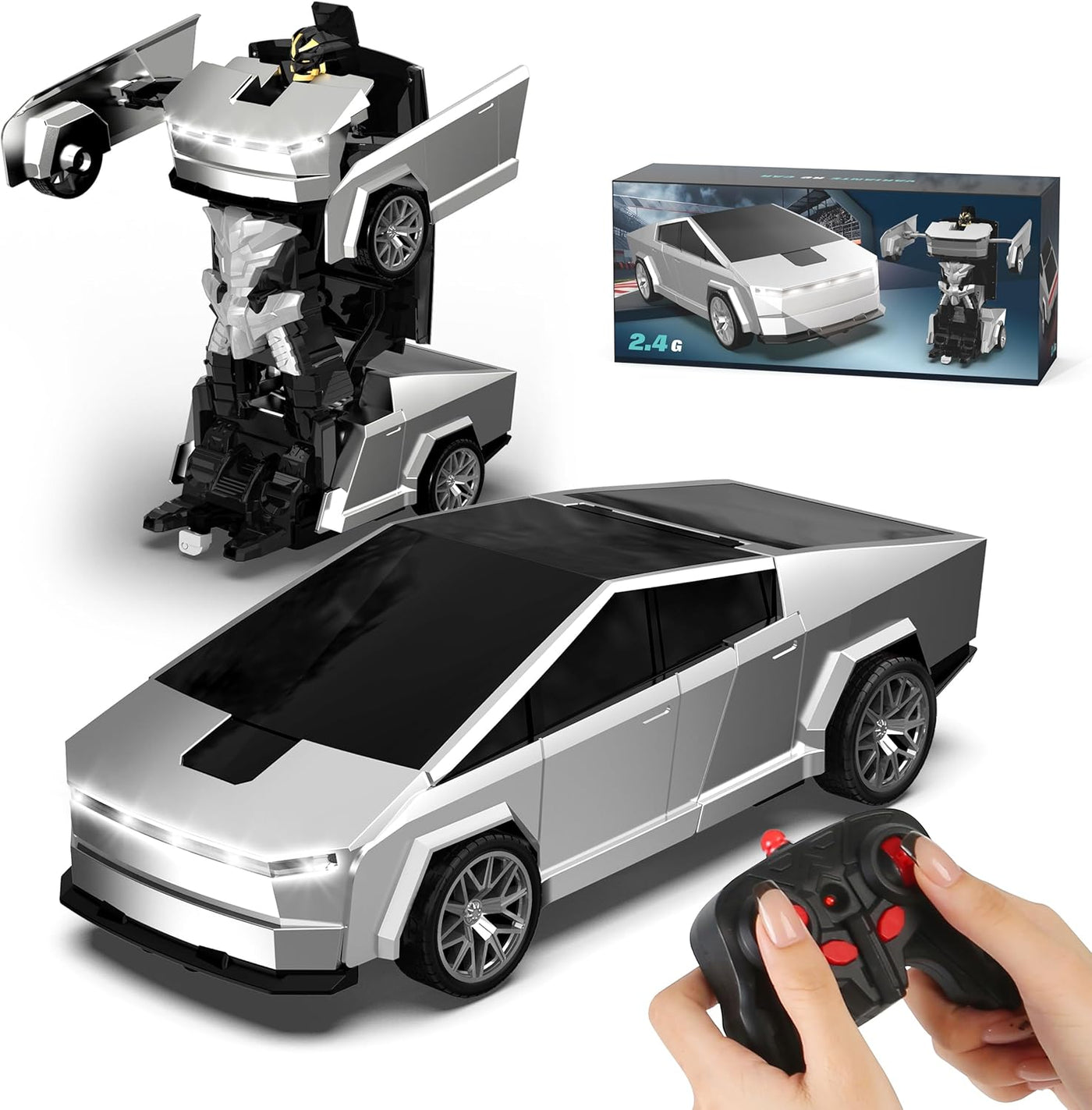 Transform RC Cyber Pickup Truck Car Robot Toy para niños, auto de c...
