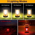 Lámpara CT CAPETRONIX Linterna de campamento, luz brillante de campamento de 3200 lúmenes, linterna LED recargable de 4600 mAh para cortes de energía, 5 modos de luz, lámpara de campamento para pesca, huracán