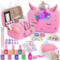 Juego de esmaltes de uñas para niñas, no tóxico, de secado rápido, con secador de uñas y esmalte de uñas despegable, juguetes de regalo ideal para niñas de 6 a 12 años