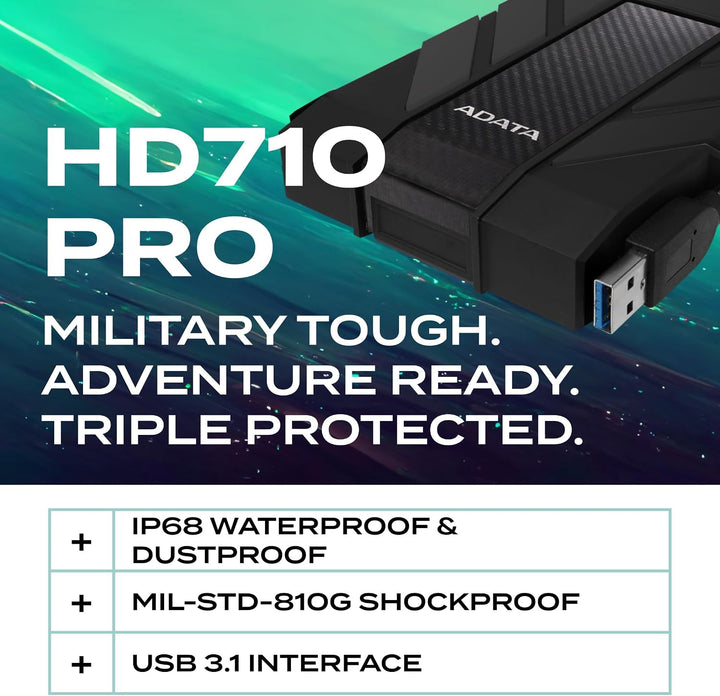 ADATA HD710 Pro - Disco duro externo de 2 TB - A prueba de golpes,...