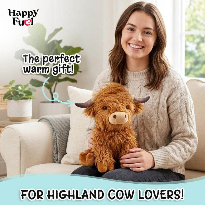 Highland Cow - Animal de peluche apto para microondas, almohadilla...