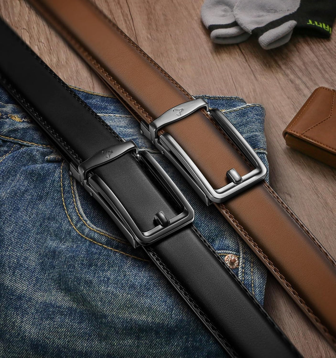 BULLIANT Cinturón de trinquete para hombre, 2 unidades, cinturón de...