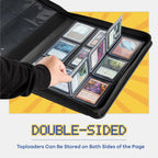 Carpeta de 9 bolsillos Toploader, Libro de cartas premium Clovecat, contiene 252 cartas coleccionables con 20 fundas Top-loader removibles, carpetas de PU para cartas, álbum de cartas para MTG, TCG