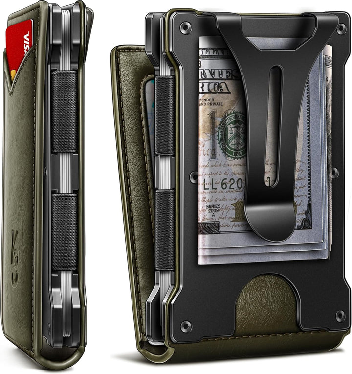 KEMISANT Billetera para hombre - Cartera delgada con clip para dine...