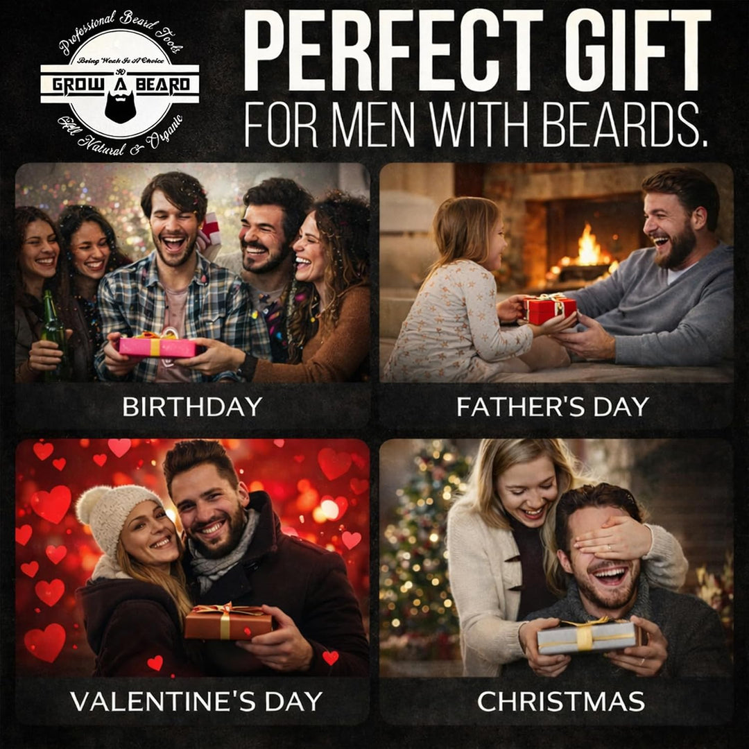 Kit de aseo alisador de barba para hombres, kit de crecimiento de b...