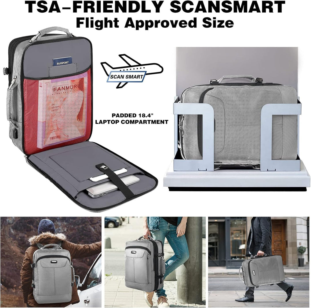 VECKUSON 50L Carry-On Backpack, TSA Approved for Flights, Extra Lar...