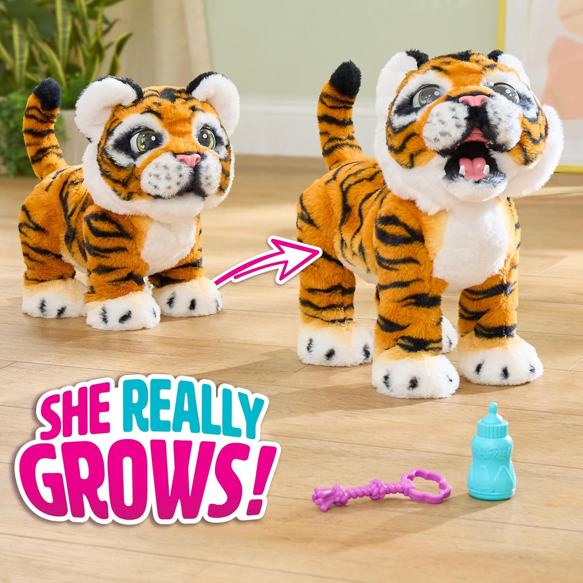 FurReal Gabby Grow & Roar - Tigre de peluche interactivo
