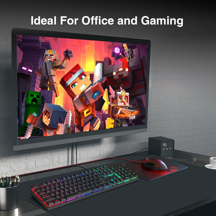 Redragon S107 Combo de teclado y mouse para videojuegos, teclado RG...