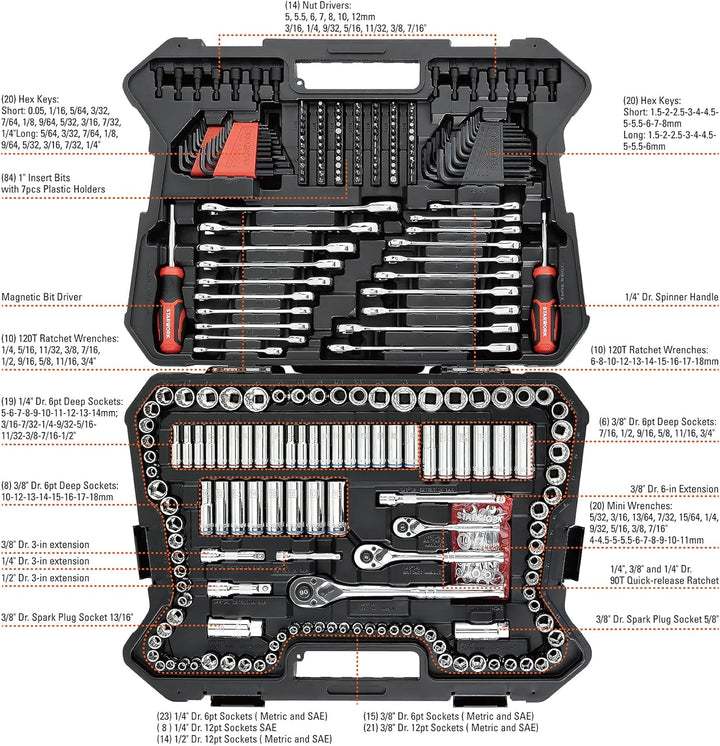 STARWORK TRUE MECHANIC - Juego de herramientas mecánicas de 303 pie...